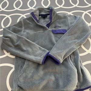 Patagonia Women’s Zip Up Fleece in Gray and Purple
